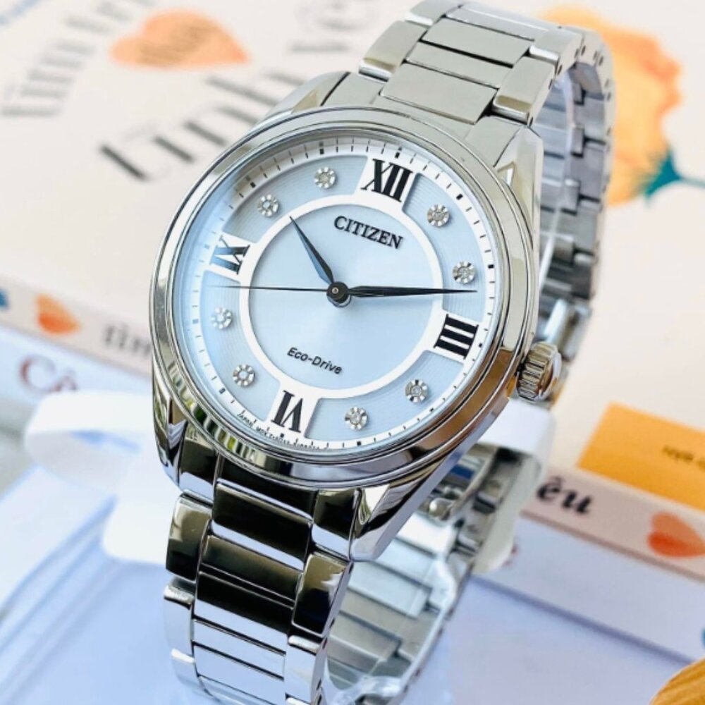 Citizen Eco-Drive Arezzo Diamonds Sapphire Crystal Women's Watch 32mm